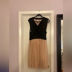 Anthropologie Black dress with pink tulle bottom